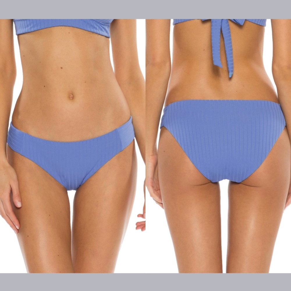 NWT‎ Becca Loreto Ribbed Bikini Bottoms in Mist Blue [SZ Large ]